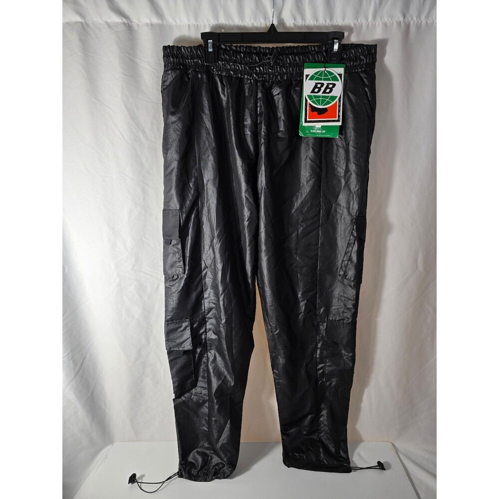 boohooMAN x Burna Boy Metallic Cargo Track Pants Black 3XL - Rare Vol. 1 Collab